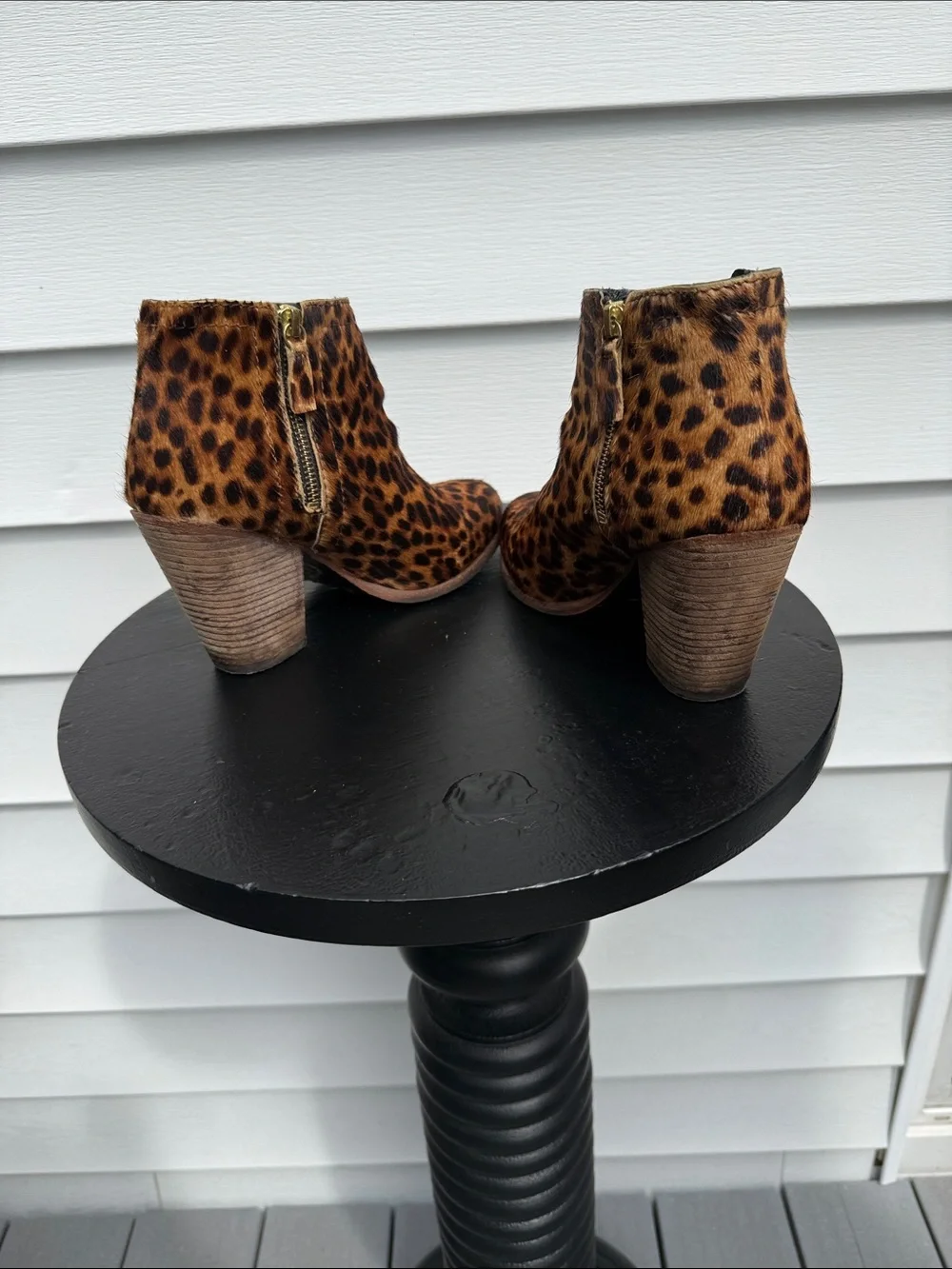Boden Leopard-Print Ankle Booties in Brown and Black